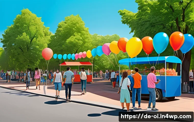 인과관계 모델링의 실제 사례 연구 - A vibrant, stylized illustration contrasting correlation and causation in a lively urban park settin...