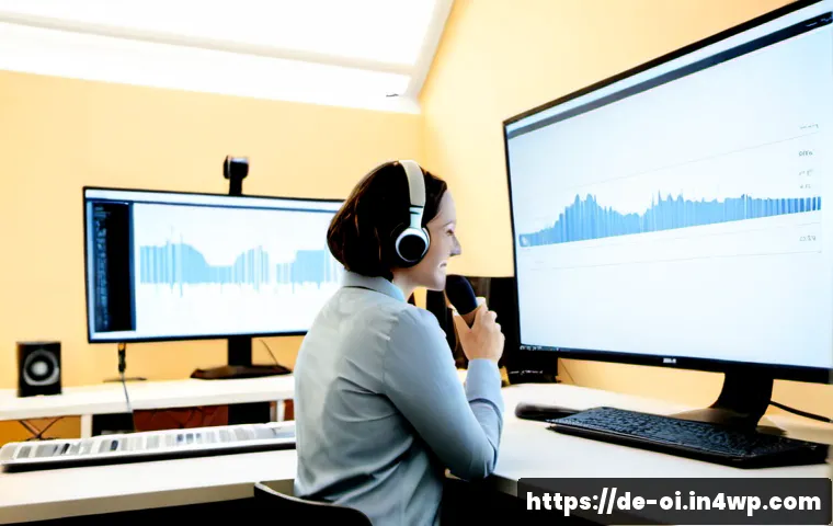 Home 17 음성 인식에서의 인과관계 추론 훈련 사례 - Photorealistic speech recognition research session in a modern German university laboratory, a lingu...